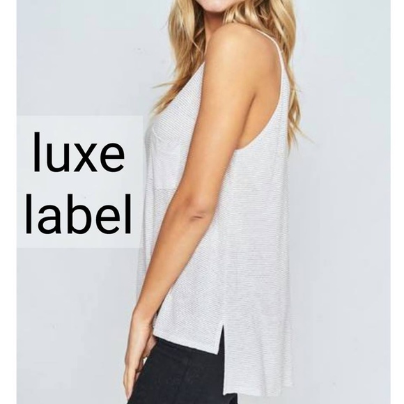 SOFT STRIPED POCKET TANK - gray - Picture 4 of 7